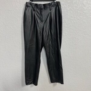 Bar lll Black Faux Leather Pants size 8